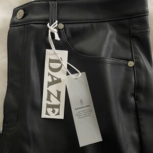 Daze Black Faux Leather Pants